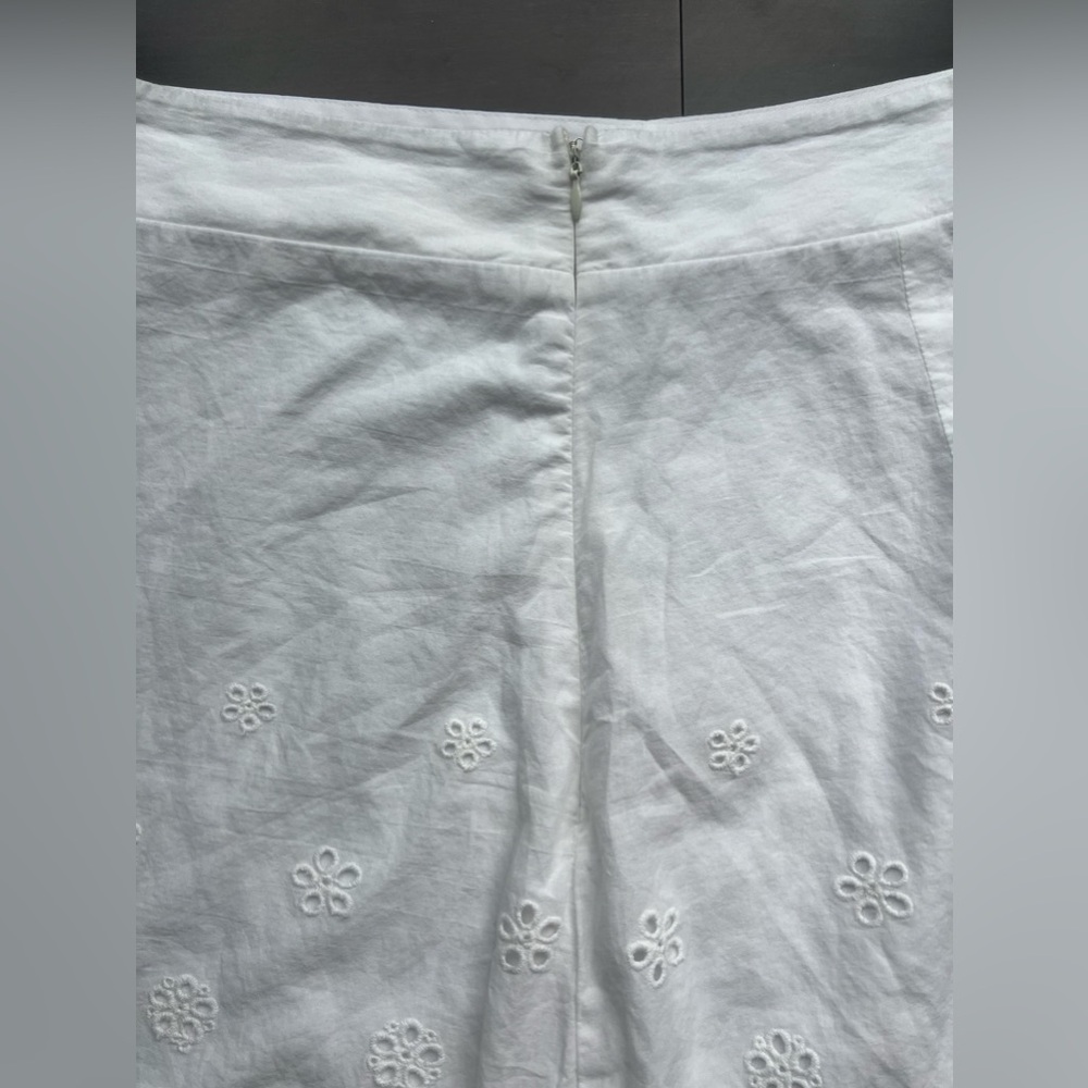 Love, Fire White Eyelet Embroidered A-Line Cotton Skirt Juniors Large - Picture 9 of 13